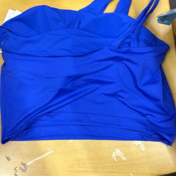 All‎ in Motion Dark Blue Asymmetric Crop SportsBra Top XL - Picture 3 of 3